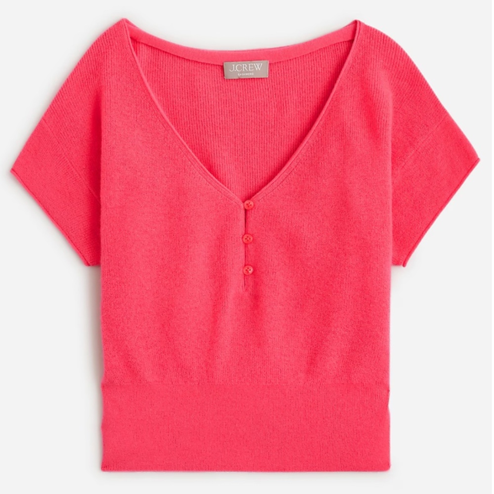 J. Crew 100% cashmere watermelon pink sweater